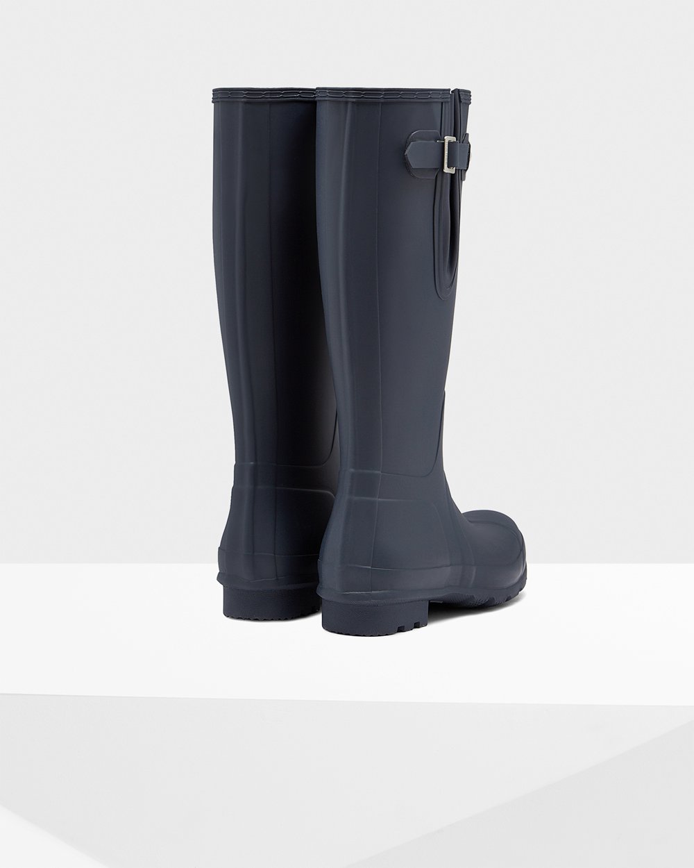 Mens Tall Rain Boots - Hunter Original Side Adjustable (80FHJLKYZ) - Navy